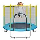 55" Small Trampoline for Kids with Net, 4.6FT Indoor Outdoor Toddler Trampoline with Safety Enclosure, Baby Round Jumping Mat, Recreational Trampolines Birthday Gifts for Children Boy Girl