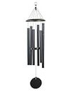 Corinthian Bells by Wind River - 36 inch Black Wind Chime for Patio, Backyard, Garden, and Outdoor Decor (Aluminum Chime) Made in The USA