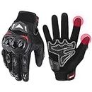KEMIMOTO Motorcycle Gloves for Men, Hard Shield Touchscreen Cycling Gloves for Mountain Motorcycle Motorcross Motorbike Bicycle Racing ATV UTV