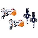 NERF AlphaPoint Laser Ops Pro Toy Blasters - Includes 2 Blasters & 2 Armbands - Light & Sound FX - Health & Ammo Indicators - for Kids, Teens & Adults