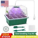 1 Set Seedling Tray with Grow Light Plant Seed Starter Trays Kit Greenhouse Dome