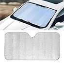 gunhunt Pack-1 Car Windshield Sunshade, Silver Foldable Reflective Sun Visor, Front Window Sun Protector Cover, Universal for Auto SUVs UV Rays & Sun Heat Interior Protector (51.1In x 23.6In)