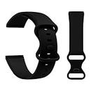 CellFAther® Silicone Strap Compatible with Fitbit Sense, Sense 2, Fitbit Versa 3 & Versa 4 Smartwatches Straps, Watch Not Included (Black-Small)