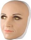DHRH Realistic Lady Head Mask Soft Silicone Handmade Face for Crossdresser Cosplay Halloween Beauty Masquerade Transvestite,False Breasts for Crossdresser
