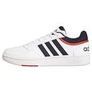 adidas Hoops 3.0 Low Classic Vintage Shoes, Uomo, Ftwr White Legend Ink Vivid Red, 43 1/3 EU