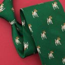 Jos. A. Corbata de banco verde bronceado plata perros diseñador seda nueva con etiquetas diseñador #X1 