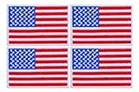 Pack 4 Small Us USA Flag United States Flag American Flag Embroidered Iron on Patch United States of America Flag Army Military Uniform Costume