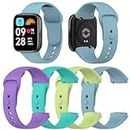 4Pack Watch Strap Compatible with Redmi Watch3 Lite/Active Smartwatch Replacement Bands Soft Silicone Wristband Adjustable Quick Release Sport Watch Band for Wrist 5.5-8.7inch, LG+SE+T+P