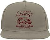 Gas Monkey Garage Dallas Texas Go Big Or Go Home Gorra de mezcla de algodón con visera plana, gris, Taille unique