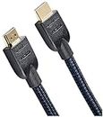Amazon Basics HDMI Cable, 18Gbps High-Speed, 4K@60Hz, 2160p, Nylon-Braided Cord, Ethernet Ready, 4.6 m, Black & Blue