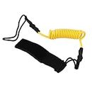 Surfboard Leash, Safe Kayak Towing Rope Anti Lost Adjustable Durable for Oars Lovers(Yellow)