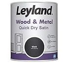 Leyland Wood & Metal Quick Dry Satin, Black, 750ml