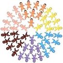 CCINEE 60pcs Mini Plastic Babies,Colorful Tiny Baby Dolls for Baby Shower Decoration Ice Cube Game Craft Supply,1 Inch