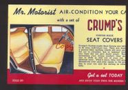 RICHMOND VIRGINIA CRUMP'S SEAT COVERS AUTOMOTIVE ADVERTISING POSTCARD COPY