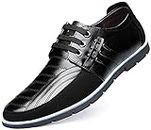 Chaussures Hommes en Cuir Loafers Casual Oxford Lacets Affaires Classique Confort Luxe Bureau de Conduite Marche Moccasin Fashion（Noir,43 EU