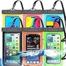 6 Pack Universal Waterproof Phone Pouch, Large Phone Waterproof Case Dry Bag IPX8 Outdoor Sports for Apple iPhone,Samsung,and up to 7.0" (Multicolor 6pcs)