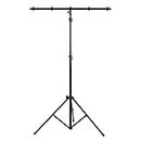 Eliminator Lighting LTS-6AS Tripod and T Bar Stage Light Stand - Extends to 9 Feet Tall - Lightweight, Foldable & Easily Portable - Heavy Duty Aluminum Build - Black