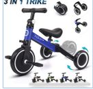 White XJD 3 in 1 Kids Tricycles, 1-3 Yrs, Kids Trike 3 Wheel Toddler Bike, 