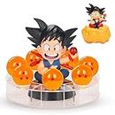 Lenporl DBZ Dragon Ball Action Figure Toys with 1.4 Inch Crystal Stars Dragon Ball and Transparent Base, Goko Action Figure with Gift Box for Birthday Gifts