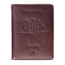 Leather Travel Wallet and Passport Holder - Handstitched Full Grain Leather Passport Wallet & Travel Accessories, Modern Bi-fold Luggage & Travel Essentials Organiser from bark&bison (Australia Logo)