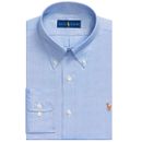 POLO RALPH LAUREN Camicia Oxford Custom-Fit azzurra 712870507002 Cotone NUOVA