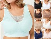 Breezies~Lace Seamless Cami Wirefree Bra~with Removable Modesty Pads~A378013