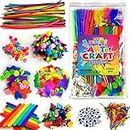 WAU Crafts Arts and Crafts Supplies for Kids - 1750 pcs Crafting for School Kindergarten Homeschool - Supplies Set for Kids Craft Art - Supply Kit for Toddlers and Kids Age 2 3 4 5 6 7 8 9 with Pom Poms Pipe Cleaners and more