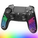 NiTHO HEXAGON Wireless RGB Controller for PS4, PS5 (with PS4 Games Only), PC, Android & iOS, Gamepad Joystick with RGB LED Lights | Vibration | 6-Axis Motion Sensor | Touchpad | Trigger Sets | Speaker
