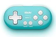 8Bitdo Zero 2 Bluetooth Key Chain Sized Mini Controller for Nitendo Switch, Windows, Android and macOS (Turquoise Edition)