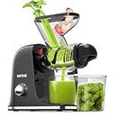 SiFENE Cold Press Juicer Extractor, Dual Feed Chute Slow Masticating Vegetable and Fruit Juice Maker Squeezer Machines, Recipes Included (Black)