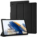 EasyAcc Étui Coque Compatible avec Samsung Galaxy Tab A8 10,5 Pouces 2022 2021 SM-X200/ X205/ X207, Protection Ultra Fin en Cuir PU avec Fonction Support Noir