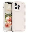 YINLAI for iPhone 12 Pro Case Cute Curly Wave Frame Shape Soft TPU Silicone Cover for Women Men Camera Protection Shockproof Phone Case for iPhone 12 Pro 6.1", White
