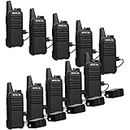 Retevis RT22 Walkie Talkies Rechargeable,Long Range Two Way Radio,2 Way Radio for Adults, Handsfree VOX Mini, for Business Office School Church Restaurant Retail(Black,10 Pack)
