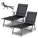 Outdoor Chaise Lounge Chair Patio Reclining Folding Beach Sun Lounger Pool Lawn