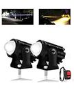 FABTEC Mini Driving Fog Light Lamp Projector Lens Led Spotlight Dual Color Led Light System For Motorcycle, Bikes & Scooters With On-Off Switch (12V, 36W), White
