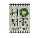 Kcldeci Home Sweet Home Spring Welcome Garden Flag 18x24 Inch Boxwood Wreath Summer Yard Flags Large Vertical Double Sided House Flag Seasonal Outside Decor for Yard Farmhouse