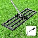 GROWNEER Lawn Leveling Rake, 36 x 10 inch Lawn Leveler Tool with 6.5FT(87'') Aluminum Handle, Lawn Level Tool for Lawns Heavy Duty Landscape Rake for Backyard, Garden, Golf Course, Farm, Pasture