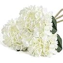 Kisflower 6Pz Fiori di ortensia di seta Fiori artificiali Fiori di ortensia realistici Bouquet per decorazioni per la casa di nozze (bianco)
