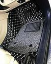 Carrogen 7D Car Floor Mats || Faux Leather || Waterproof & Washable || Grass Attached || Complete Set Compatible with Ford Freestyle - All Models (Black)