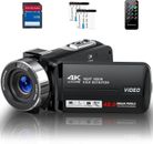 Videocamera HD 4K 48MP con visione notturna IR, 18X webcam zoom digitale