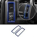 RT-TCZ RAM Air Conditioning Vents Trim Cover, Center Console Blue Interior Accessories for Dodge RAM 2010-2017 2 PCS