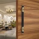 LAPO Door Handle for Main Door 36 inch, Wooden Wooden & Glass Door Handle, Door Pull Push Handle,Stainless Steel Pipe and Brass Base (Black Gold Finish) Pack of 1