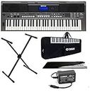 Yamaha PSR-I400 digital portable touch sensitive 61-keys keyboard with gig bag, stand, dust cover & power adapter combo.