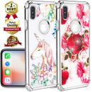 Shockproof Clear Floral Women Girl Case Fits iPhone XS Max XR X / 6 6s 7 8 Plus