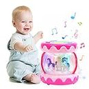 Baby Toys 12 18 Months Unicorn Carousel Rotating Projector Light Up Toys with Music, Early Learning Musical Toys for 1 2 Year Old Toddler, Educational Toy Birthday Gifts Present for Girls Boys(Pink)