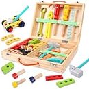 Juguete a partir de 3 años, regalo para niño/niña de 5 años, caja de herramientas para niños, juguetes de madera con caja de madera, juguetes para niños, juguetes Montessori a partir de 3, 4, 5, 6 año