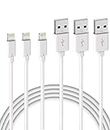 6FT iPhone Charger Cable MFi Certified, Quntis 3 Pack iPhone Charger Cords, Compatible with iPhone 14 13 12 11 Pro Xs Max 8 7 6 Plus 6s 5s 5c SE, iPad Pro/Air/Mini, AirPods, White
