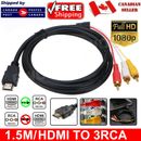1080p HDMI Male S-video to 3 RCA AV Audio Cable Hdmi To 3 RCA Phono Adapter CA
