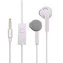 Earphone for Samsung Galaxy A12 Universal Wired Earphones with 3.5mm Jack Hi-Fi Gaming Sound Music Stereo Sound Noise Cancelling Original High Sound Quality Earphone - (White, RV.D, YS)