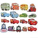 Mingjun 17 Pcs Bus/Racing car/Fire Truck/Car/Patch Iron-on or Sew-on Applique for Kids DIY Crafts Jeans Clothing Jacket Backpack Scarf